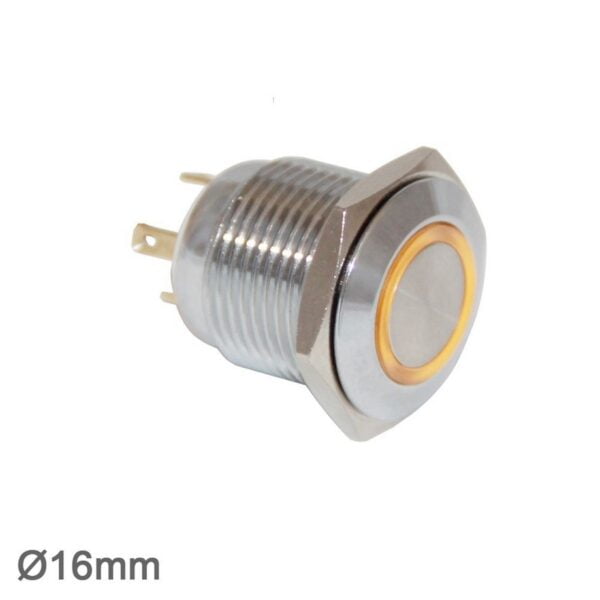 ONPOW6219F - 19mm Kalıcı Yeşil Led'li 24v Paslanmaz Çelik - 1NO IP67