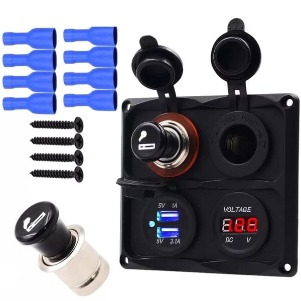 Switch Panel 4'Lü Marin Usb Voltmetre + S.Çakmaklık + Çakmaklık