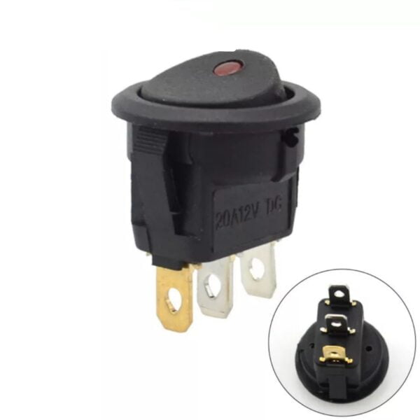 BE-132A Yuvarlak Nokta Işıklı Anahtar ON-OFF 3P 12VOLT
