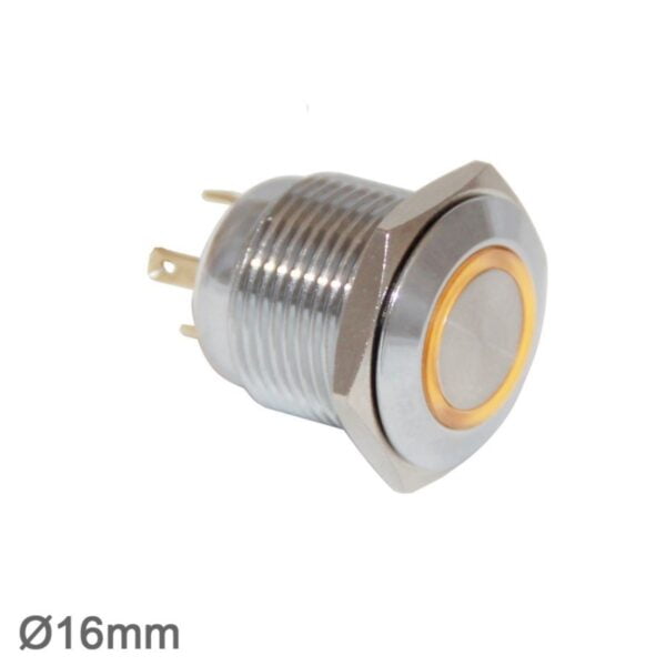 16mm Metal LED'li Yaylı Buton