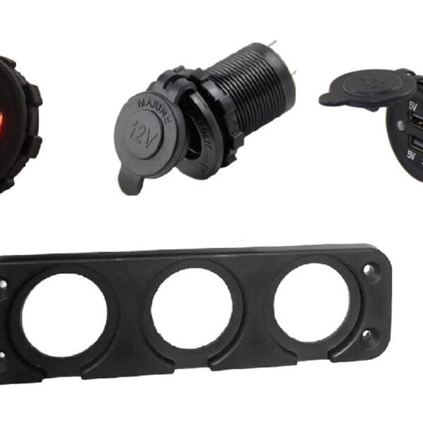 Voltmetre + Çakmak Girişi + 2'li Usb + 3'lü Kulak Pano Tip 28mm