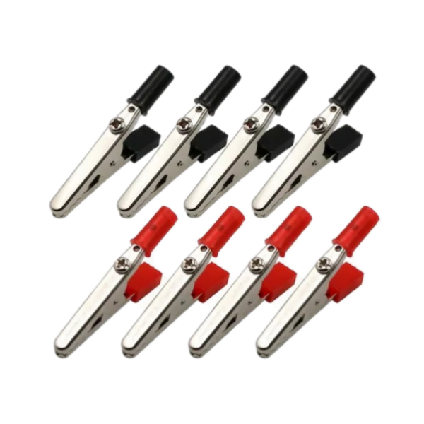 4 Takım 50mm Test Probu Metal Timsah Ağzı Krıkodil Mini Akü Maşa