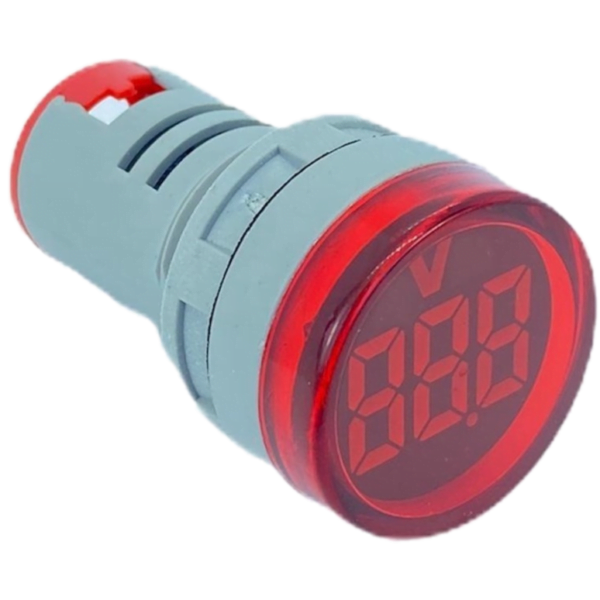 Dijital Voltmetre 22 MM 5-60v Dc Kırmızı