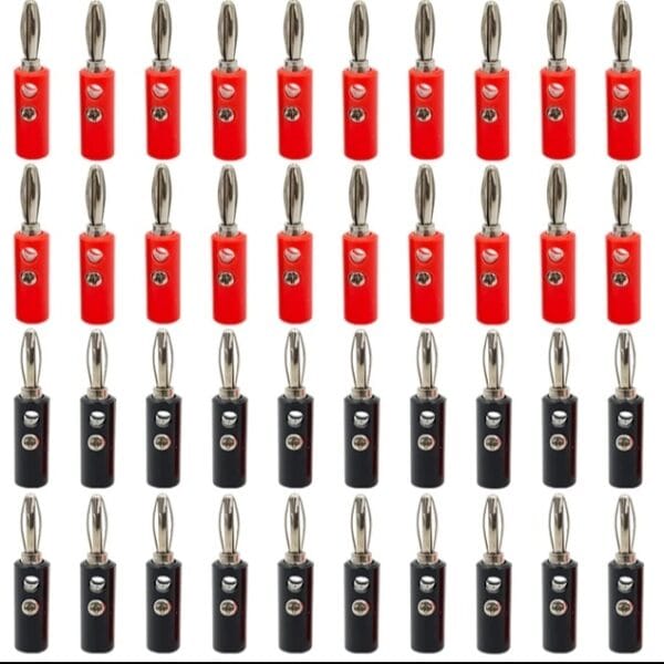 20 Takım Kırmızı Siyah 4mm Banan Jak Fiş Cx-02