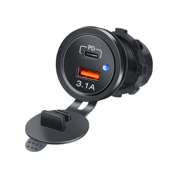 BE-266C-7 Pano Tip İkili Usb Usb3.0 + Type-C Soket 12-24V Mavi