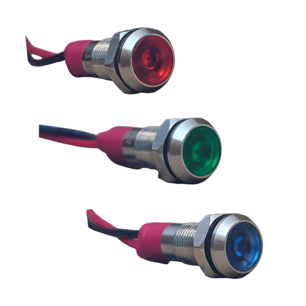 D6S 6mm Metal Kablolu Sinyal Lambası 12-24V
