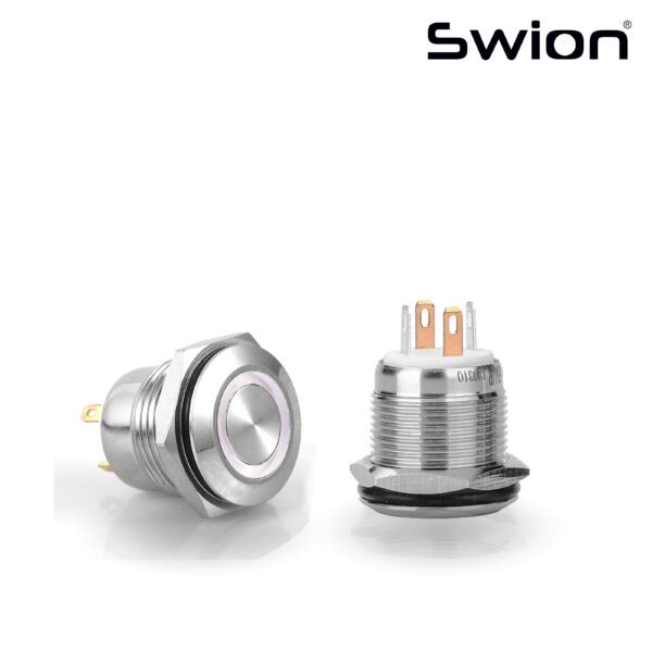 D39 | 16MM METAL YAYLI BUTON 12-24V BEYAZ LED