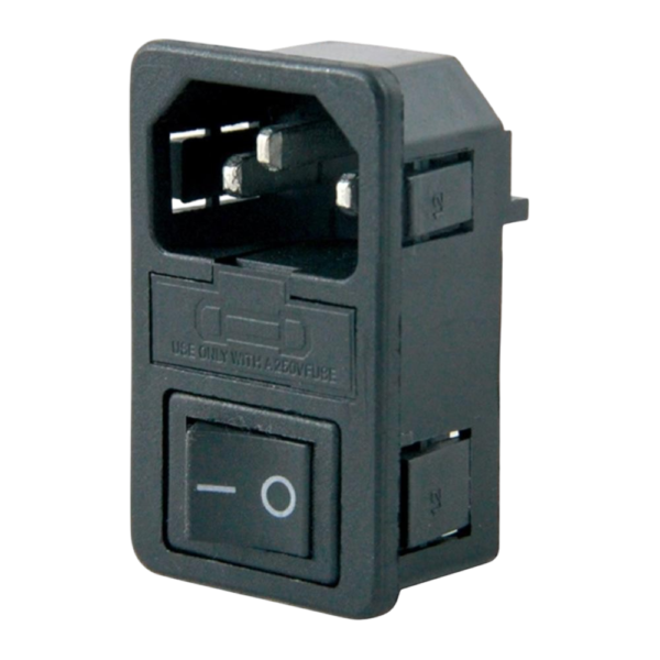 IC-214A C14 Power Soket Erkek Anahtarlı Fuseli Kulaksız AS-10