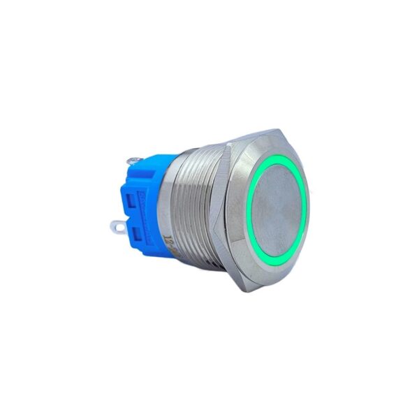E73 22MM METAL BUTON KALICILI 12-24V YEŞİL LED 1NO/1NC